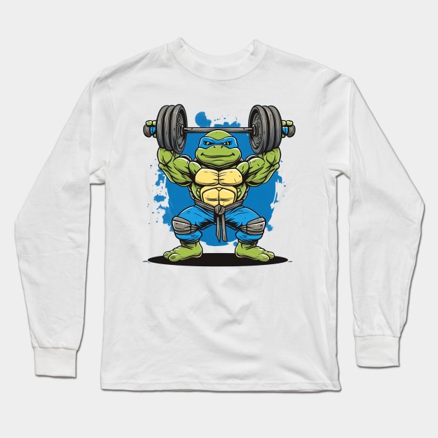 leonardo at gym Long Sleeve T-Shirt by Ninja banana